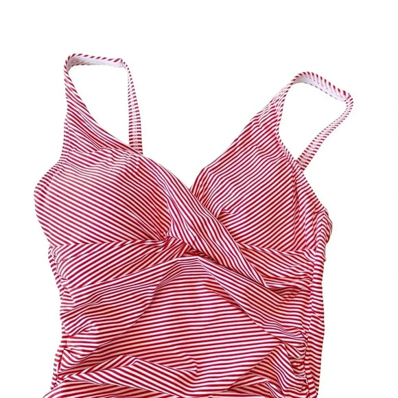 Sea Level Positano Stripe Cross Front One Piece Swimsuit Size 4 NWT - Picture 7 of 9